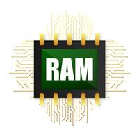 RAM Blitz Erinnerung Chip. pc Hardware. Vektor Illustration