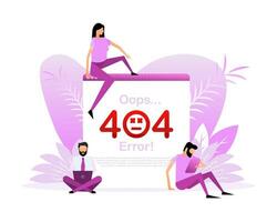 404, großartig Design zum irgendein Zwecke. eben Stil Personen. Internet Netzwerk vektor