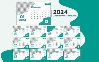 kreativ und einfach Kalender Vorlage Design. vektor