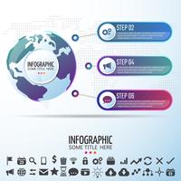 Weltkarte Infografiken Designvorlage vektor