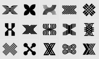 modern linje monogram x brev logotyp design uppsättning vektor