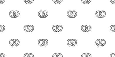 Brezel nahtlos Muster Plätzchen Vektor Snack Brot Schal isoliert Hintergrund Fliese Hintergrund Illustration Design