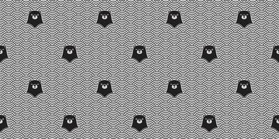 Björn sömlös mönster polär Björn vektor japansk Vinka scarf isolerat tecknad serie upprepa bakgrund bricka tapet illustration klotter design