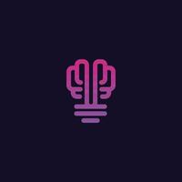 abstrakt hjärna glödlampa logotyp ikon begrepp idéer vektor