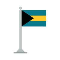 Flagge von Bahamas auf Fahnenstange isoliert vektor