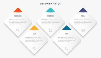 modern Geschäft Infografik Vorlage, Platz gestalten mit 5 Optionen oder Schritte Symbole. vektor