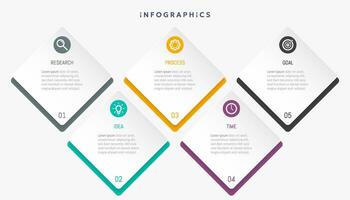 modern Geschäft Infografik Vorlage, Platz gestalten mit 5 Optionen oder Schritte Symbole. vektor