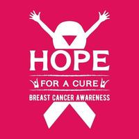 hopp om ett bot bröstcancer medvetenhet t-shirts vektor