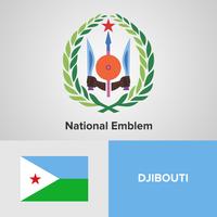 Nationellt emblem, karta och flagga vektor