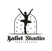 balett logotyp mall vektor illustration, ballerina logotyp design