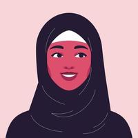 Porträt einer lächelnden arabischen Frau mit Hijab vektor