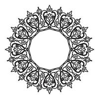 kreisförmiges Muster in Form von Mandala mit Blume vektor