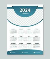 Lycklig ny år 2024 kalender design vektor