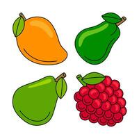 frukt objekt vektor illustrationer uppsättning