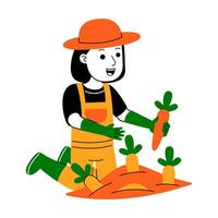 ung kvinna jordbrukare vektor illustration