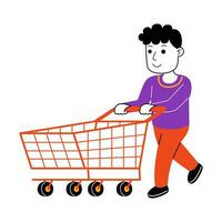 ung man shopper vektor illustration