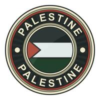 cirkel palestinsk flagga bricka logotyp. modern emblem logotyp vektor