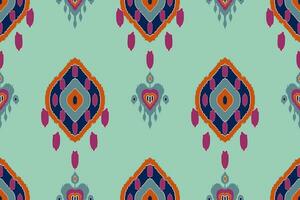 Ikat Stammes- indisch nahtlos Muster. ethnisch aztekisch Stoff Teppich Mandala Ornament einheimisch Boho Chevron textil.geometrisch afrikanisch amerikanisch orientalisch traditionell Vektor Illustrationen. Stickerei Stil.