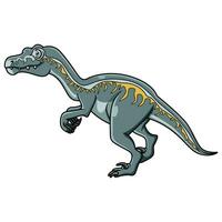 Karikatur Dinosaurier komisch Velociraptor auf Weiß Hintergrund vektor