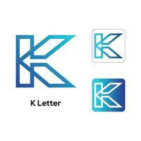 k Brief mit Pfeil gestalten kreativ Logo Design vektor