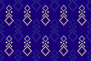 indigo Marin blå geometrisk traditionell etnisk mönster ikat sömlös mönster gräns abstrakt design för tyg skriva ut trasa klänning matta gardiner och sarong aztec afrikansk indisk indonesiska vektor