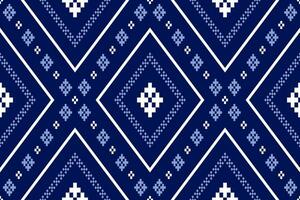 indigo Marin blå geometrisk traditionell etnisk mönster ikat sömlös mönster gräns abstrakt design för tyg skriva ut trasa klänning matta gardiner och sarong aztec afrikansk indisk indonesiska vektor