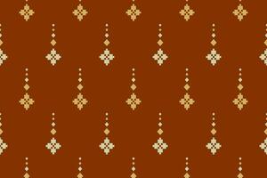 orange årgångar korsa sy traditionell etnisk mönster paisley blomma ikat bakgrund abstrakt aztec afrikansk indonesiska indisk sömlös mönster för tyg skriva ut trasa klänning matta gardiner och sarong vektor