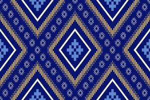 indigo Marin blå geometrisk traditionell etnisk mönster ikat sömlös mönster gräns abstrakt design för tyg skriva ut trasa klänning matta gardiner och sarong aztec afrikansk indisk indonesiska vektor