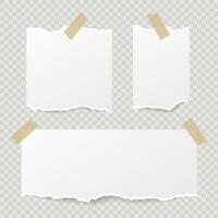 uppsättning av trasig rev papper ark med klistermärke. - vektor. vektor