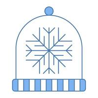 vinter- hatt med snöflinga vektor illustration design