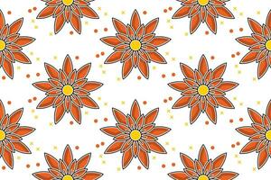 ein Muster mit Orange Blumen auf ein Weiß Hintergrund vektor