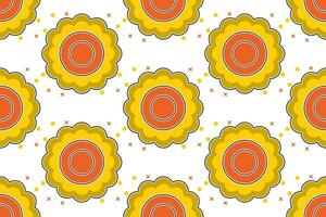 en gul och orange blomma mönster på en vit bakgrund vektor