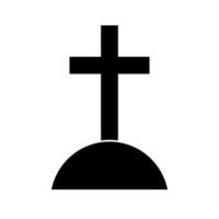 kristen grav silhuett ikon. kyrkogård. vektor. vektor