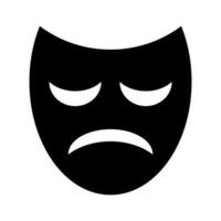 traurig Gesicht Maske Silhouette Symbol. Vektor. vektor