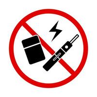 elektronisk cigarett förbjuden ikon. elektronisk cigarett begränsad område. vektor. vektor