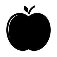 äpple silhuett ikon. frukt som innehåller vitamin c. vektor. vektor