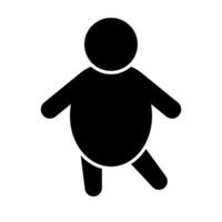 Framställ fett person silhuett ikon. vektor. vektor