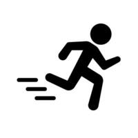 enkel löpning person ikon. vektor. vektor