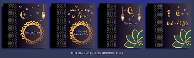 islamisches design mit dem thema ramadan und eid für medienpost vektor