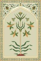 mughal blomma motiv gräns. indisk blommig mall. vektor