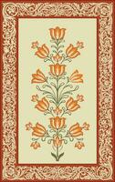indisch Mogul Blume Motiv mit Hintergrund. vektor