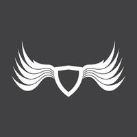 Flügel Schild Symbol und Symbol Vorlage vektor