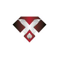 brev x diamant logotyp elegant design, diamant ikon mall, lämplig för din företag vektor