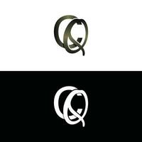 brev cq lyx modern monogram logotyp vektor design, logotyp första vektor mark element grafisk illustration design mall