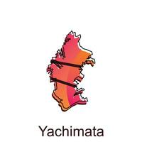 Karta stad av yachimata design, hög detaljerad vektor Karta - japan vektor design mall