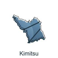 Karte Stadt von Kimitsu Design, hoch detailliert Vektor Karte - - Japan Vektor Design Vorlage