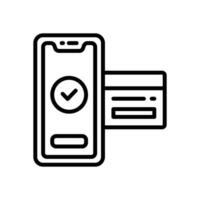 mobil betalning linje ikon. vektor ikon för din hemsida, mobil, presentation, och logotyp design.