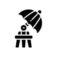 Regenschirm Stativ Glyphe Symbol. Vektor Symbol zum Ihre Webseite, Handy, Mobiltelefon, Präsentation, und Logo Design.