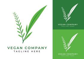vegan företag logotyp mall vektor