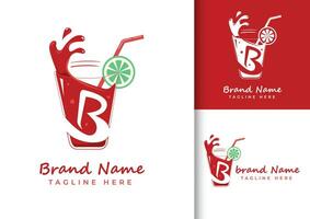 Brief b frisch Saft Logo Design Vorlage vektor